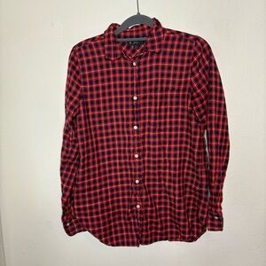J. Crew Red and Black Checkered Women's Shirt Size 2